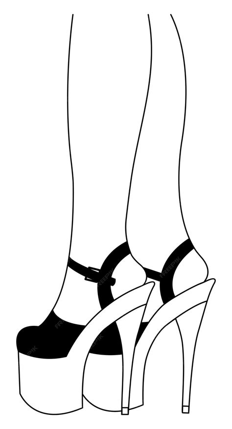 Premium Vector Legs In High Heels Drawing Legs With High Heel Shoes