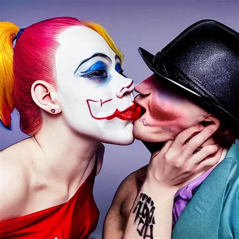 Harley Quinn Kissing The Joker Realistic Highly Stable Diffusion