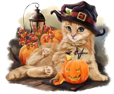 Pin By Mohammad Al Sherif On Painting Cat Art Halloween Art