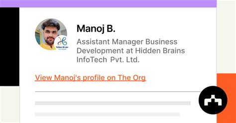 Manoj B Assistant Manager Business Development At Hidden Brains