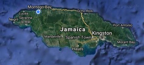 Map Of Jamaica Island And The Bahamas