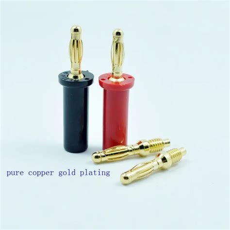 Pure Copper Gold Plating 4 Mm Banana Plug Large Current High Voltage