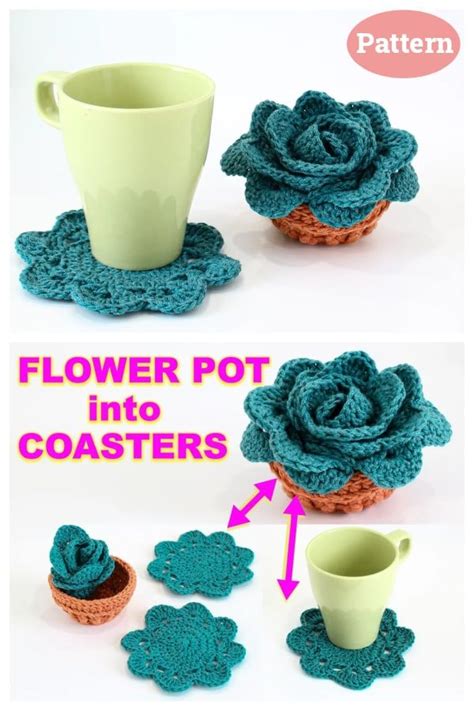 Surprise Plant Pot Coaster Set Crochet Patterns Artofit