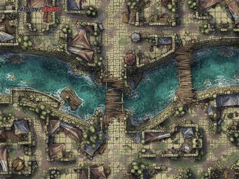 Ruined Bridge 30x40 Fantasy Map Map Layout Tabletop Rpg Maps