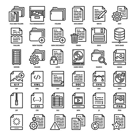 36 File And Folder Icons Set X 4 Styles MasterBundles