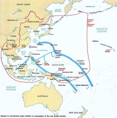 Map of World War II in the Pacific | NCpedia