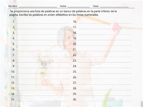 Masculine Versus Feminine Regular Nouns Alphabetical Order I Spanish