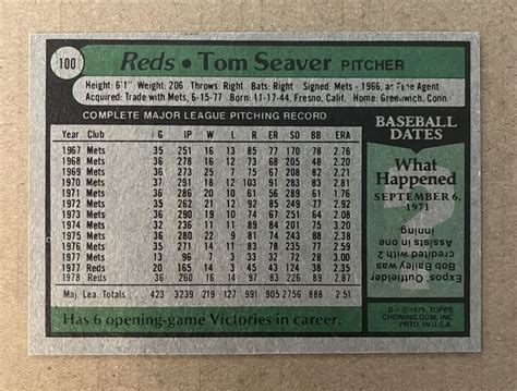 Topps Baseball Tom Seaver Ebay