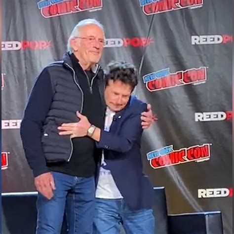 Michael J Fox And Christopher Lloyd Share A Hug At New York Comic Con