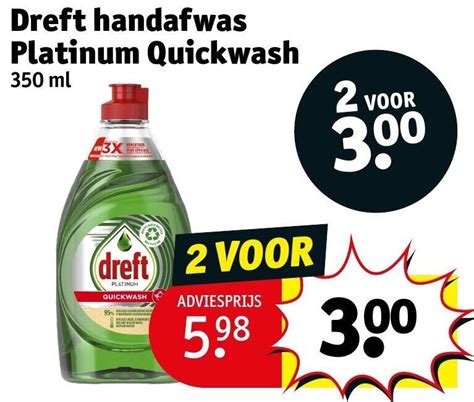 Dreft Handafwas Platinum Quickwash 350mL Promotie Bij Kruidvat