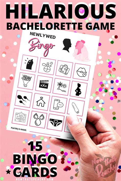 Newlywed Bingo Game Printable Download Bachelorette Hen Parties Bridal Now Thats Peachy