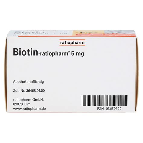 Biotin Ratiopharm Mg St Ck Online Kaufen Medpex