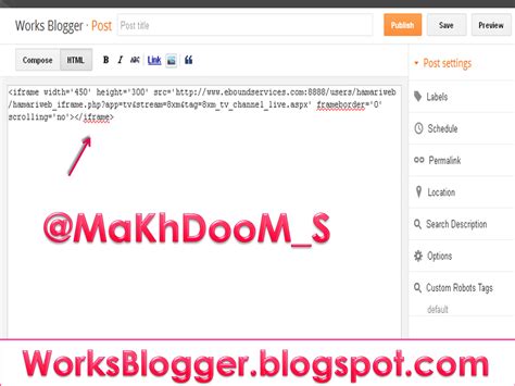 Works Blogger: How to Add Videos / TV Channels on Blogger (Blogspot) Blog