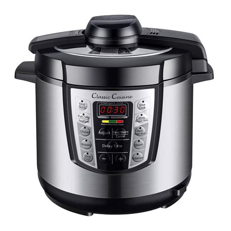 Multi Cooker 4 In 1 Pressure Cooker With 10 Programmed Settings And Start Delay Timer 6 Quart