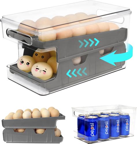 Amazon Egg Container For Refrigerator Layer Rolling Egg Holder