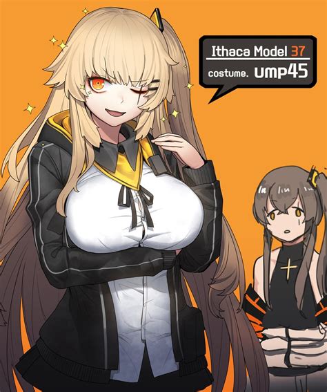 Ump45 And M37 Girls Frontline Drawn By Caingunnermul Danbooru