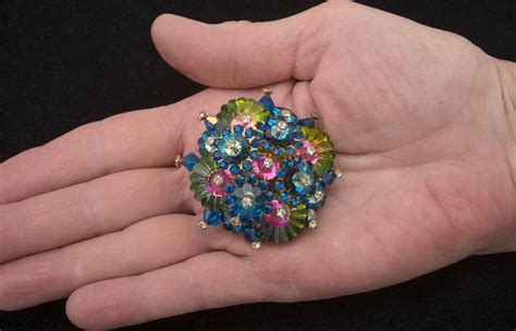 Gorgeous Estate Watermelon Margarita Heliotrope Rhinestone Vintage