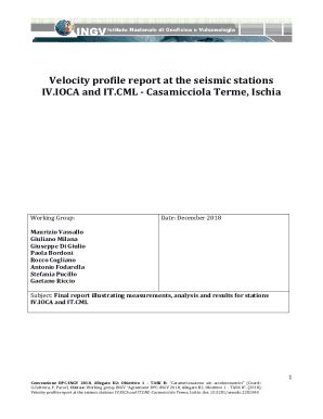 Fillable Online Velocity Profile Report At The Seismic Stations IV IOCA