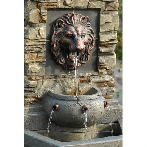 Jeco Lion Head Outdoor Indoor Water Fountain Fcl