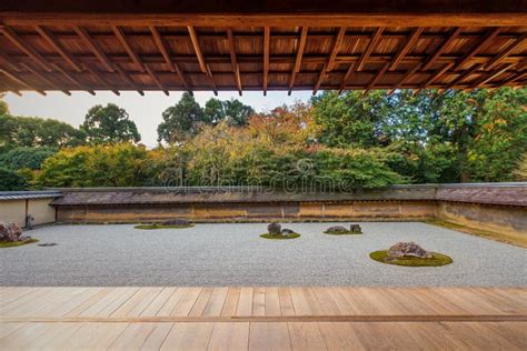 Zen Rock Garden in Ryoanji Temple Stock Photo - Image of tranquil, religion: 47116424