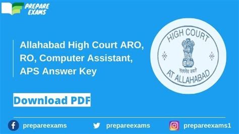 Allahabad High Court Answer Key 2022 Download Pdf