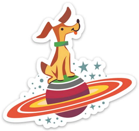 Space Dog Sticker Retro Red And White Kitchen Company