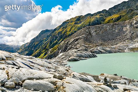 The Rhone Glacier The Source Of The Rhone At Furka Pass In Switzerland