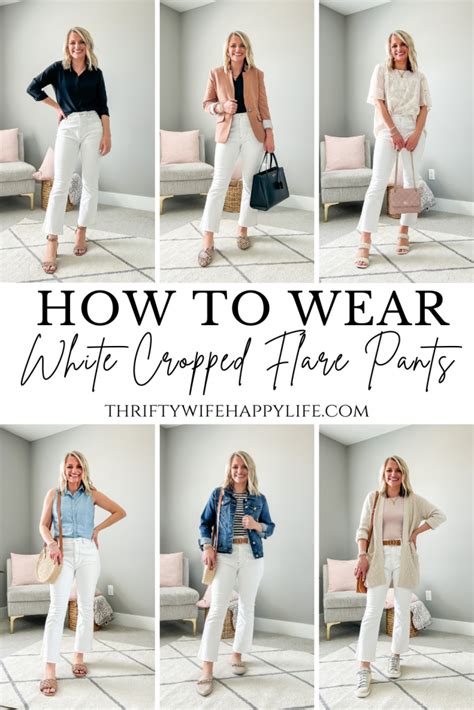 How To Wear White Cropped Flare Pants For Spring Thrifty Wife Happy Life