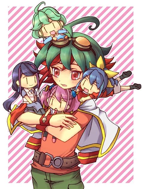 Yuya Yuzu Serena Rin and Ruri Yugioh Arc v 캐릭터 일러스트 예술