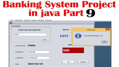 Banking Management System In Java Part 9 Youtube