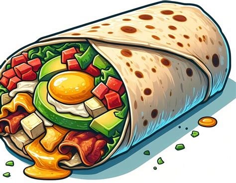 Premium AI Image | Illustration of a breakfast burrito