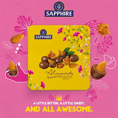 Sapphire Chocolate Coated Almonds 200g TIN Send Sweets To USA