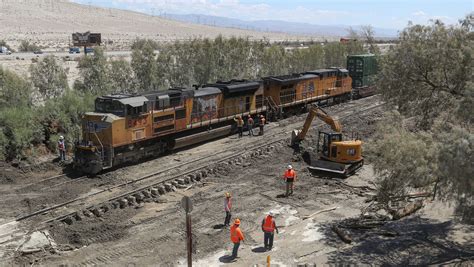 Hilary causes train derailments, delays in Coachella Valley
