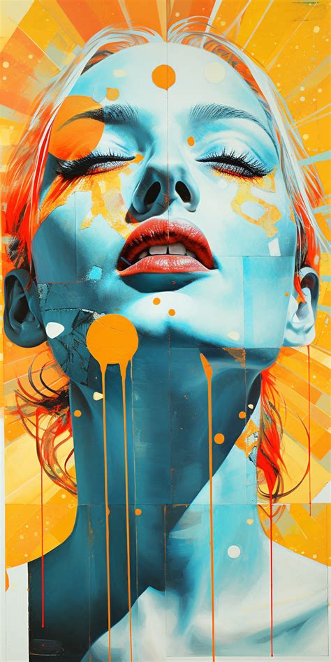 A Painting Of A Woman With Orange Hair Girly Art Illustrations Face