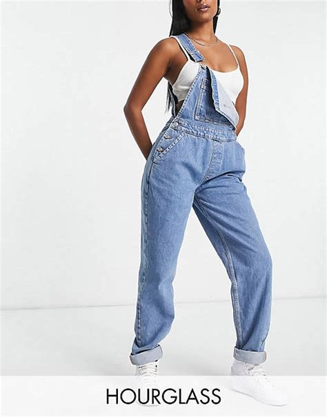 Asos Design Hourglass Original Denim Overalls In Midwash Asos