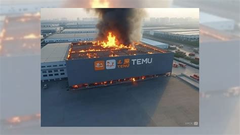 Fact Check Photo Showing Large Temu Warehouse Fire In China Is Fake