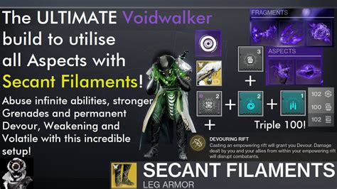 Destiny The Ultimate Void Build To Make The Secant Filaments