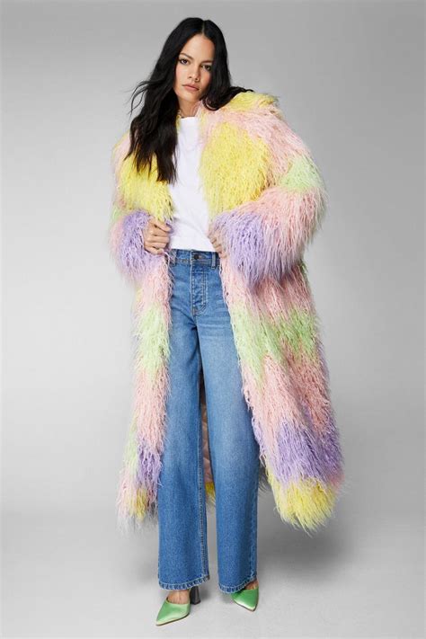 Premium Ombre Longline Faux Fur Coat Boohoo Uk