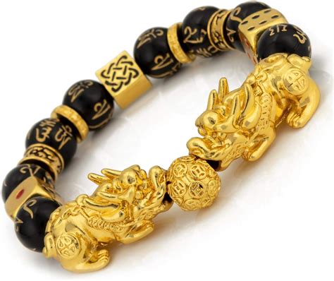 Feng Shui Bracelet Prosperity Double Pi Xiu Pi Yao Black Mantra Bead