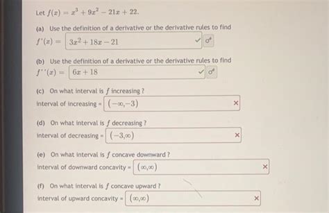 Solved Let F X X3 9x2−21x 22 A Use The Definition Of A