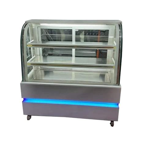 SS And Glass Rectangular Curved Food Display Counter For Bakery At Rs