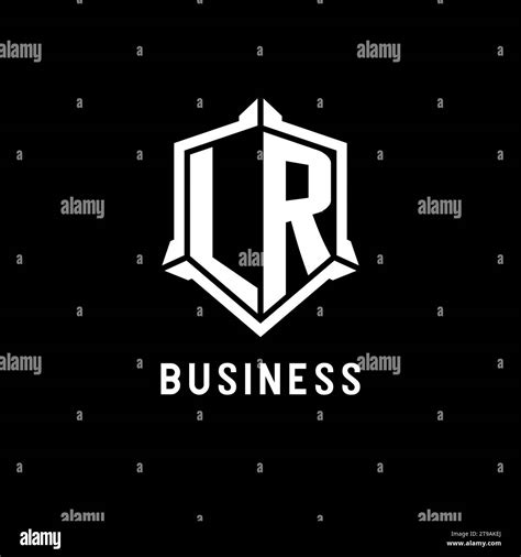 Lr Logo Initial With Shield Shape Design Style Vector Graphic Stock