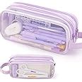 Amazon Angoobaby Large Grid Mesh Pencil Case Compartment Pen Bag