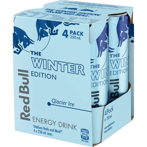 Red Bull Winter Edition Glacier Ice 250ml X4 Pack Woolworths