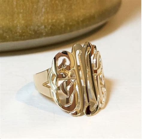 Gold Monogram Ring – The Purple Mermaid