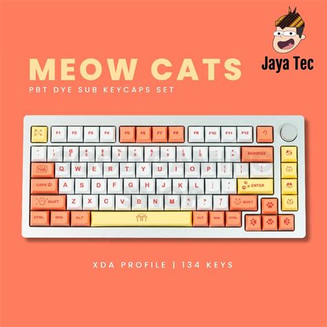 Jual Meow Cats Mechanical Keyboard Keycaps XDA 134 Keys Shopee Indonesia