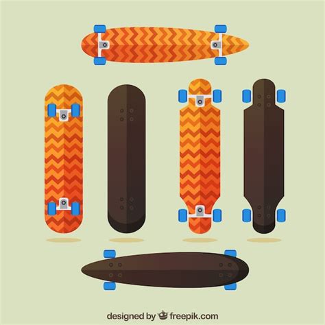 Free Vector Pack Of Skateboards In Flat Design