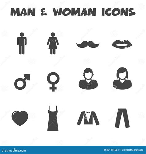 Iconos Del Hombre Y De La Mujer Ilustración del Vector Ilustración de