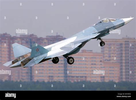 T 50 PAK FA Fifth Generation Jet Fighter Of Russian Air Force Stock