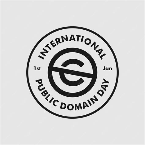 Premium Vector | Black and white international public domain day logo ...